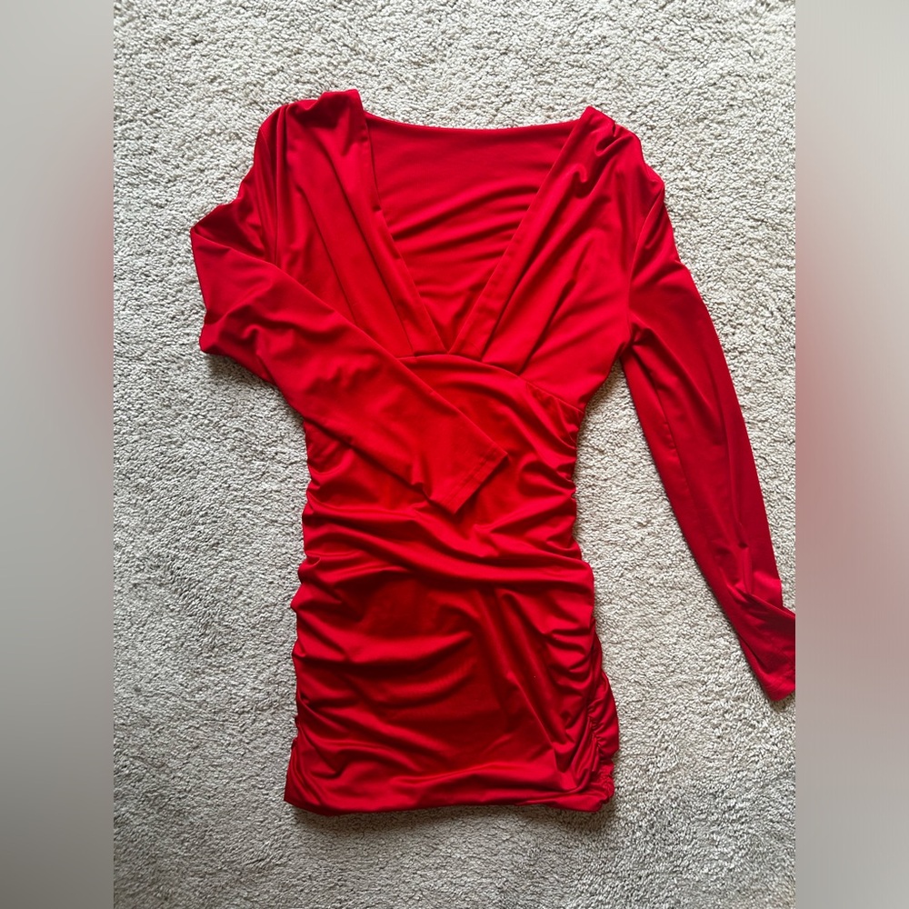 Red mini dress